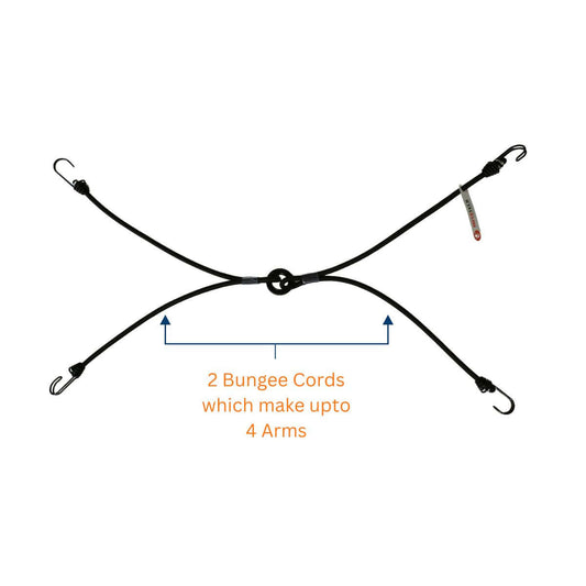 QuadPod | 4-Sided Bungee Tie Down System - 32" / 80cms - Black