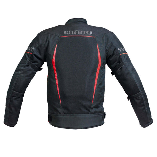 Breezer Mesh Motorcycle Riding Jacket - Black+Red (Without Armours)