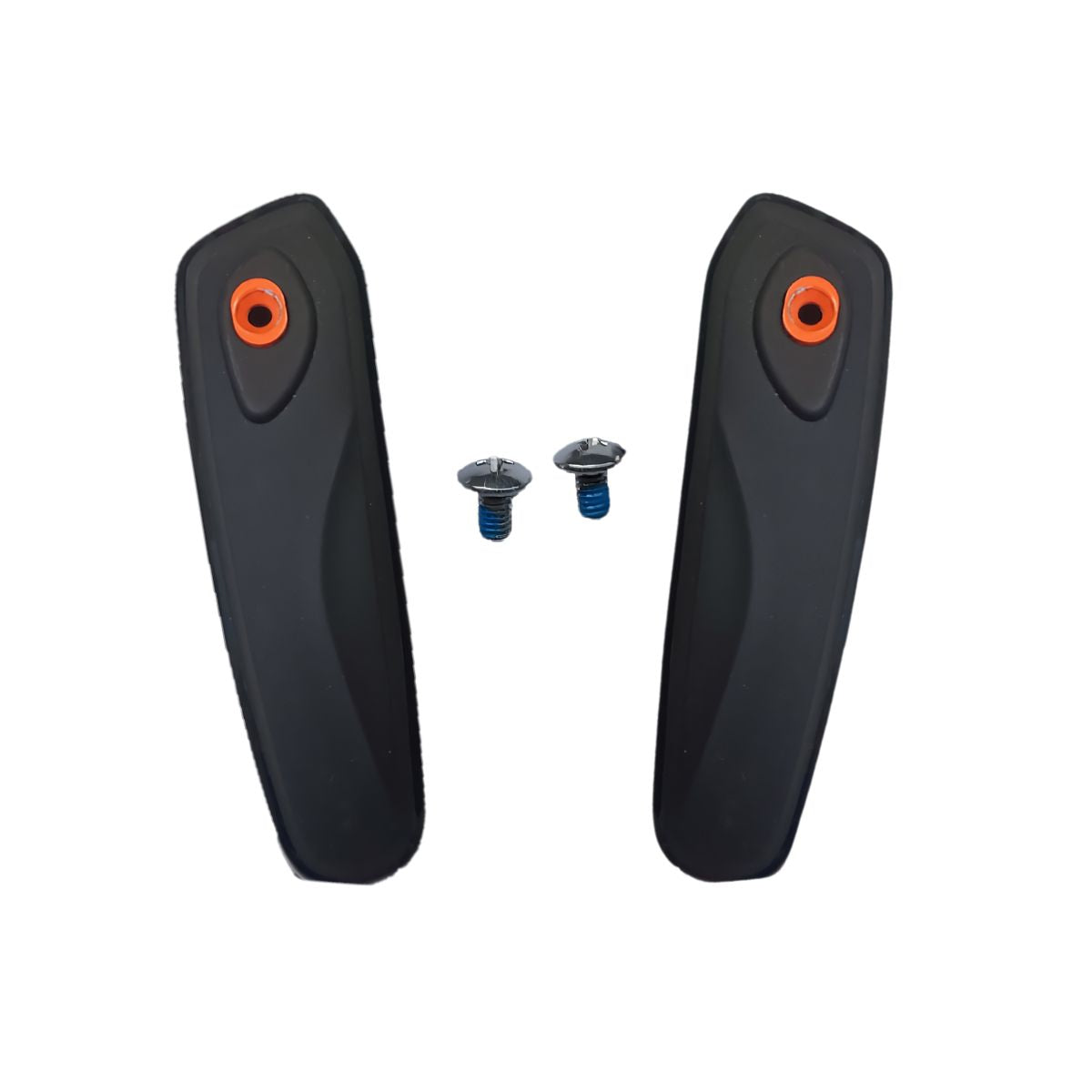 MotoTech Asphalt v3 Replacement Sliders - Set of 2 in black with orange accents, designed for riding boots. Includes mounting screws for easy installation.