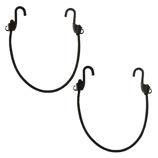 Grappler Bungee Tie-Down - 24 inches - Black - 8mm - Pack of 2